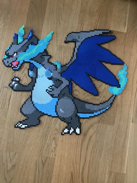 Hama Beads Pokemon, Mega Charizard, Pokemon Charizard, Hama Beads, Perler Beads, Hanukkah Wreath, Hanukkah, Pokemon, Beads