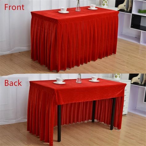 100% Polyester One Piece Pleated Flannel Hotel Table Skirt With Table Cloth Table Cover Wedding Party Banquet Decor _ - AliExpress Mobile Candy Bar Decoracion, Buffet Table Settings, Table Covers Wedding, Banquet Decor, Diy Tablecloth, Hotel Table, Cloth Table Covers, Table Cloth Decorations, Diy Glass Bottle Crafts