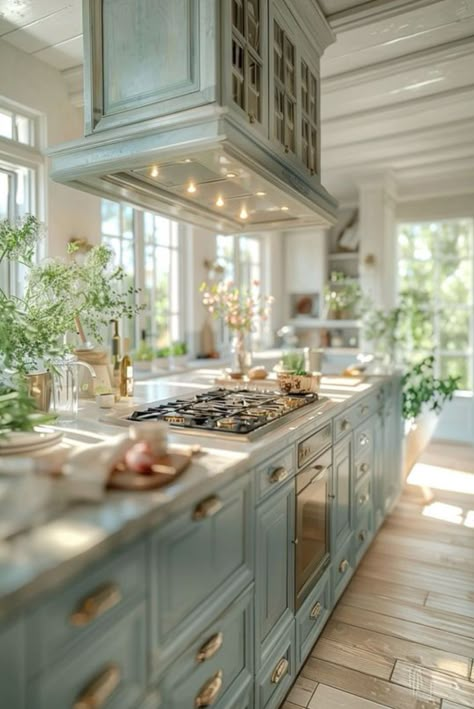 French Kitchen Design, Dream Kitchens Design, Modern Kitchen Island, French Kitchen, Kitchen Inspiration Design, Trendy Kitchen, Kitchen Makeover, Ideas Kitchen, Beautiful Kitchens