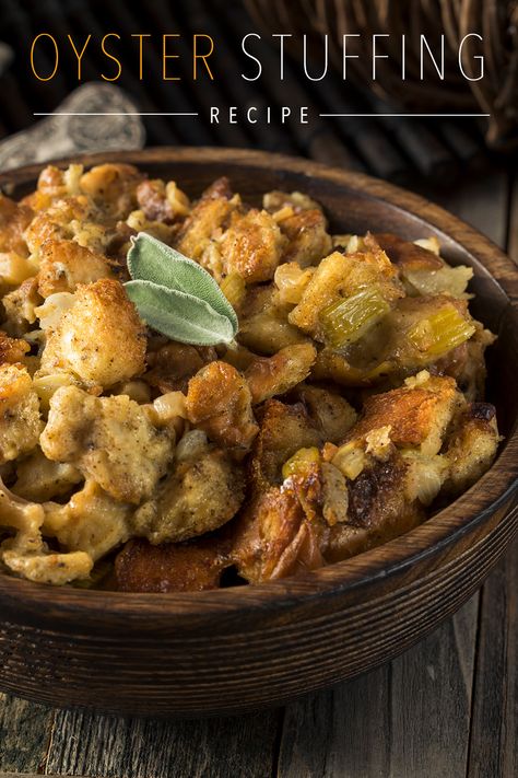 https://fultonfishmarket.com/blogs/recipes/thanksgiving-oyster-stuffing-recipe?utm_source=pinterest+social&utm_medium=organic+social&utm_campaign=may2023&utm_content=oyster_stuffing_recipe Oyster Stuffing Recipes, Oysters Recipes, Oyster Dressing Recipes, Oyster Stuffing, Oyster Stew Recipes, Stuffing Thanksgiving, Dressing Recipes Thanksgiving, Recipes For Thanksgiving, Thanksgiving Food Sides