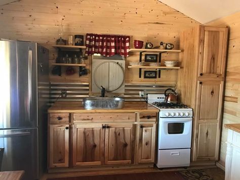 Tiny house kitchen Tiny Shed Kitchen Ideas, Tiny House Kitchens Ideas, Tiny Cabin Interior Ideas, Tiny Shed Kitchen, Tiny House Kitchen Design, Small Kitchen Ideas On A Budget Tiny Houses Interior Design, Rustic Tiny House Interior Ideas, Tiny Kitchen Design Ideas, Tiny House Kitchen Ideas Layout