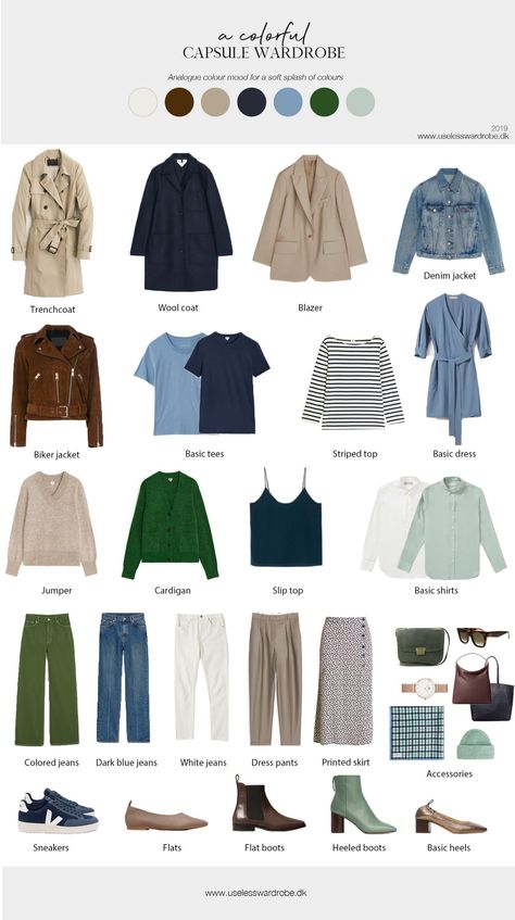 Emerald Capsule Wardrobe, Pop Of Color Capsule Wardrobe, Vibrant Capsule Wardrobe, Blue And Green Capsule Wardrobe, Blue Green Capsule Wardrobe, Capsule Wardrobe Colourful, Capsule Wardrobe Green Color Palettes, Teal Capsule Wardrobe, Colorful Wardrobe Capsule