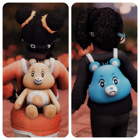 Carry Bears - Toddler Backpack Set | Patreon Sims 4 Kids Hair, The Sims 4 Kids, Download Sims, Sims Pets, Sims 4 Male Clothes, Sims Baby, Sims 4 Traits, Play Sims 4, The Sims 4 Pc