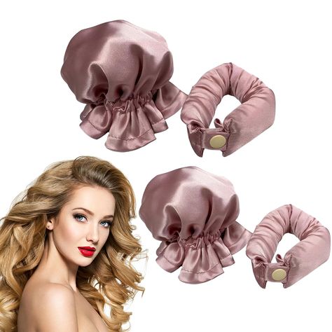 Curlers For Long Hair, Curling Rod Headband, No Heat Hair Curlers, Hair Caps, Hair Curlers Rollers, Heatless Hair, Heatless Hair Curlers, Overnight Hairstyles, Fixing Spray