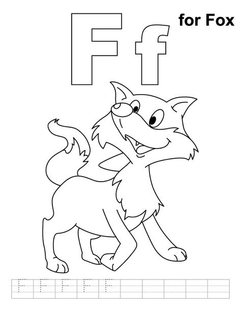 F for fox coloring page with handwriting practice Kids Handwriting Practice, Fish Coloring, Coloring Letters, Frog Coloring Pages, Space Coloring Pages, Fox Crafts, Fish Coloring Page, Farm Animal Coloring Pages, Abc Coloring