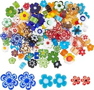 OLYCRAFT 216~226Pcs 3 Styles Handmade Flower Millefiori Lampwork Glass Beads Small Flower Glass Beads Loose Mosaic Beads for Jewelry Bracelet Necklace Making and DIY Craft - Mixed Color Lampwork Bracelets, Kraf Diy, Necklace Making, Handmade Flower, Vintage Stuff, Lampwork Glass Beads, Jewelry Bracelet, Custom Necklace, Lampwork Beads