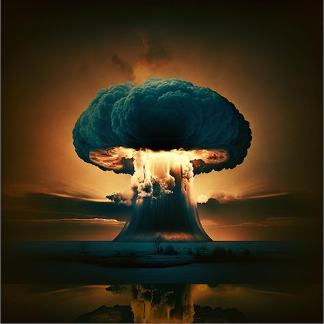 Nuclear Explosion, Mushroom Cloud, Nuclear Test, Abstract Art Images, Nuclear Reactor, Environment Design, Vector Photo, Premium Photo, In The Dark