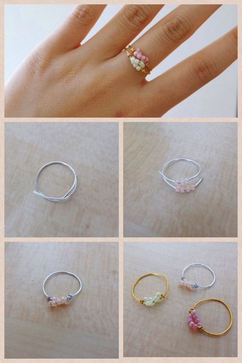 Diy Wire Jewelry Rings, Diy Beaded Rings, Wire Jewelry Rings, Diy Jewelry Rings, Wire Wrapped Jewelry Diy, Bijoux Fil Aluminium, Indie Jewelry, Wire Jewelry Designs, Diy Basket