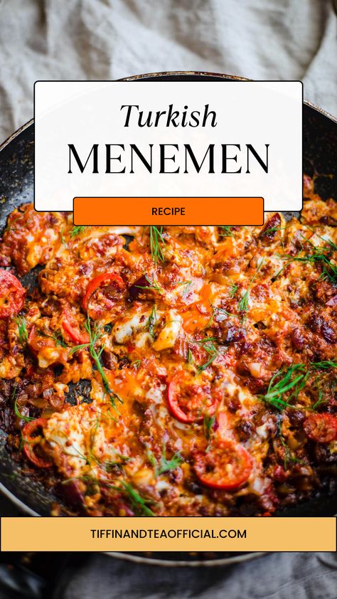 Menemen in a pan on a cloth Turkish Menemen, Menemen Recipe, Breakfast Spread, Easy Weekday Meals, Turkish Breakfast, Yummy Smoothie Recipes, Global Recipes, Breakfast Table, Middle Eastern Recipes