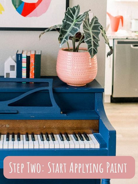 How to Paint A Piano the Easy Way - victoria hudgins Piano Painting Ideas, Paint A Piano, Brown Piano, Piano Painting, Painted Piano, Ikea Pantry, Painted Pianos, Semi Gloss Paint, Silly Questions