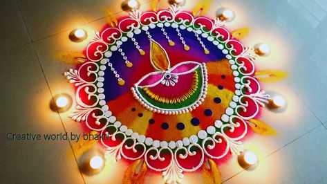 Kalash Rangoli Designs, Rangoli Designs Latest For Diwali, Diwali Rangoli Design, Happy Diwali Rangoli, Simple Flower Rangoli, Easy Rangoli Designs Videos, Muggulu Designs, Very Easy Rangoli Designs, Rangoli Designs Photos