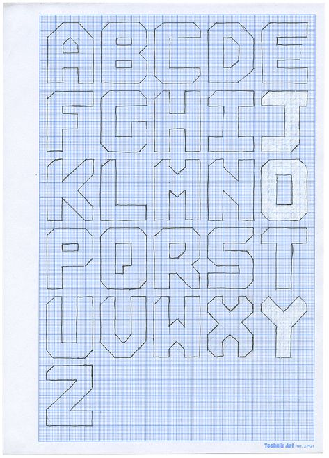 Alphabet On Graph Paper Letters, Graph Paper Letters, Letters On Graph Paper, Grid Paper Drawings, Grid Letters, Pixel Alphabet, Alphabet Quilt, Graph Paper Designs, Hearty Congratulations