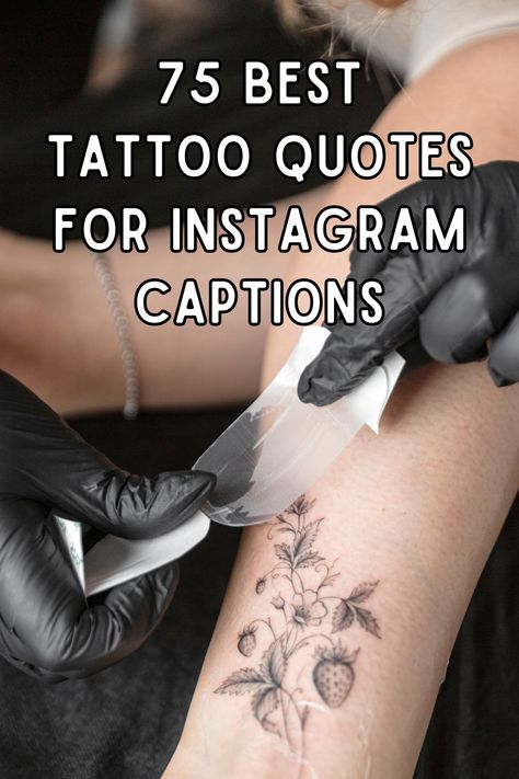 If you're looking for some tattoo inspiration or just need the perfect caption for your next inked photo, look no further! First Tattoo Captions For Instagram, Instagram Captions For Tattoos, Tattoo Instagram Captions, Quotes About Tattoos, Tattoo Captions For Instagram, Tattoo Captions, Best Tattoo Quotes, Tattoo Artist Quotes, First Time Tattoos