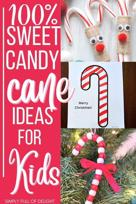 candy cane crafts for kids and candy cane activities for kids Preschool Christmas Candy Cane Craft, Candy Cane Classroom Treats, Kids Candy Cane Crafts, Candy Cane Ideas For Kids, Fingerprint Candy Cane, Candy Cane Projects For Kids, Candy Cane Activities For Kindergarten, Candy Cane Preschool Craft, Candy Cane Gifts For Kids