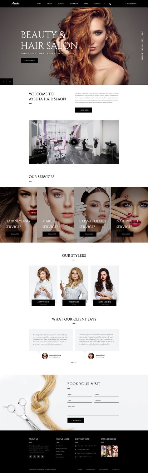 Hairdresser Website, Hair Salon Web Design, Hair Salon Website Design, Salon Content, Website Branding Design, Beauty Web, Hair Beauty Salon, Psd Website, Beauty Salon Design