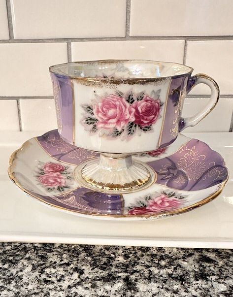 Sipping tea has never been more stylish! This stunning vintage tea cup and saucer set is perfect for any tea lover. The hand-painted blue floral design on lusterware adds a touch of elegance to your tea time. #VintageTeaSet #FloralDesign #TeaLover #Lusterware #JapanesePorcelain 🍵🌸 #eBay #eBayStore #eBaySeller #TeaCupSaucer #Blue #Japan #CupSaucerSet #Decorated #Victorian #Floral #Painted #CeramicPorcelain #Handle #Porcelain #HandPainted #Flower #Unbranded #WithHandle #Original #TeaCup Victorian Dishware, Victorian Tea Sets, Tea Cup Design, Floral Tea Cup, Sipping Tea, Bone China Tea Set, Pretty Tea Cups, China Dishes, Tea Sets Vintage