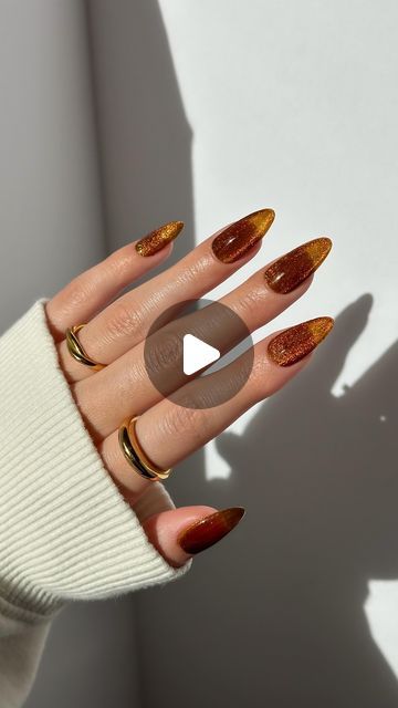 Dayanna Issey Sapiens on Instagram: "Pumpkin spice velvet nails 🍂

using: @gelcare.official gold velvet, argan oil & jelly brown •use code DISSEY to save on your purchase• 

#nailsnailsnails #nails #nailsofinstagram #nailsdesign #nailsart #nailstagram #nailsonfleek #nailart #naildesigns #fallnails #brownnails #halloweennails #disseynails #gelcare #nailinspo #velvetnails" Spice Nails, Pumpkin Spice Nails, Velvet Nails, Fall Nail Art, Gold Velvet, Brown Nails, Fall Nail, Nails On Fleek, Argan Oil