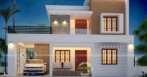 Flat Roof House Designs, Double Storey House Plans, Contemporary Residence, Flat Roof House, House Beautiful Magazine, Bedroom Contemporary, Modern Small House Design, Small House Elevation Design, Plans Architecture