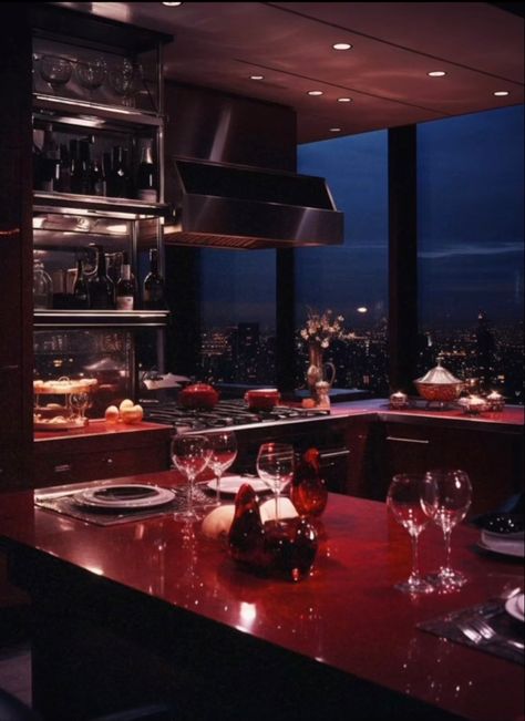 Penthouse Aesthetic, Nightlife Aesthetic, 90s Interior, Aqua Bathroom, 80s Interior Design, 80s House, Miami Nightlife, Penthouse Design, 80s Home