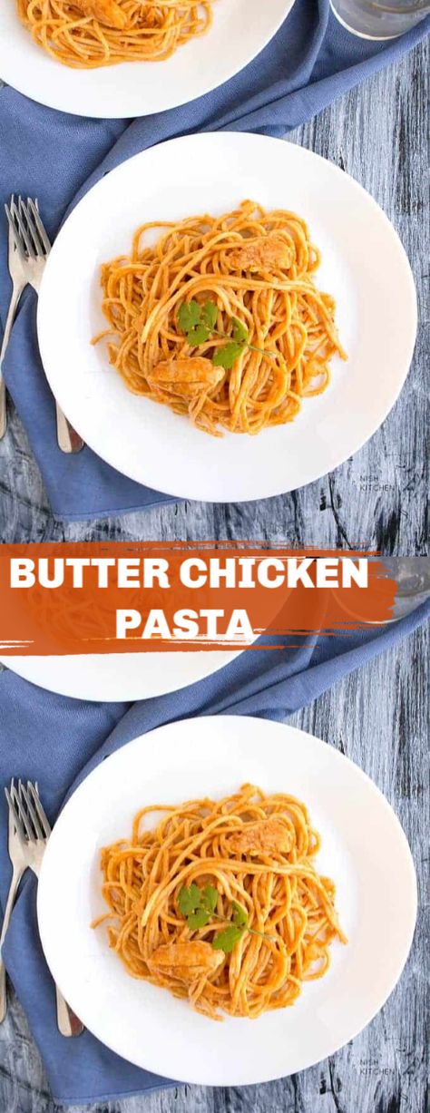 BUTTER CHICKEN PASTA #pastarecipes #pasta #butterchicken Butter Chicken Pasta, Indian Style Pasta, Creamy Butter Chicken, Pasta Indian Style, Butter Chicken Sauce, Chicken Sauce, Aussie Food, Chicken Spaghetti, Sauce For Chicken