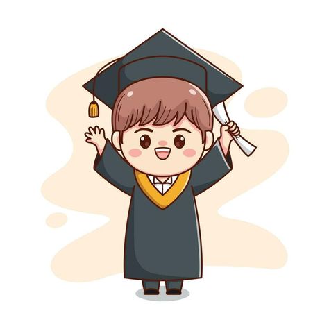 Graduation Drawing, Graduation Cartoon, Chibi Cartoon, Doodles Bonitos, Boy Graduation, Graduation Bear, Teacher Cartoon, Logo Fleur, Graduation Art