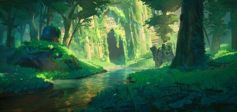 Secret Forest, Rpg Horror, Fantasy Places, Fantasy Art Landscapes, 판타지 아트, Breath Of The Wild, Environment Design, Environment Concept Art, Angkor