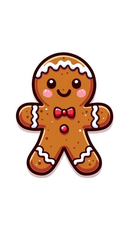 Create a kawaii-style gingerbread man, adorned with white icing details and a friendly, sweet smile. His eyes should twinkle with joy, and his cheeks rosy with a dash of pink. Add a neat icing trim around his arms, legs, and the edge of his head. Gingerbread Men Drawings, Gingerbread Man Sketch, Gingerbread Man Tattoo Ideas, Christmas Gingerbread Man Drawing, Cartoon Gingerbread Man, Ginger Bread Drawings, Gingerbread Cookie Clipart, Gingerbread Drawing Cute, Gingerbread Man Pictures