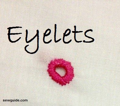 60+ different types of HAND EMBROIDERY techniques - Sew Guide Eyelet Stitch Embroidery Design, How To Make Eyelet Holes, Knit Eyelet Pattern, Hand Sewn Eyelet Holes, Eyelet Stitch, Types Of Hands, Eyelet Embroidery, Make Do And Mend, Visible Mending