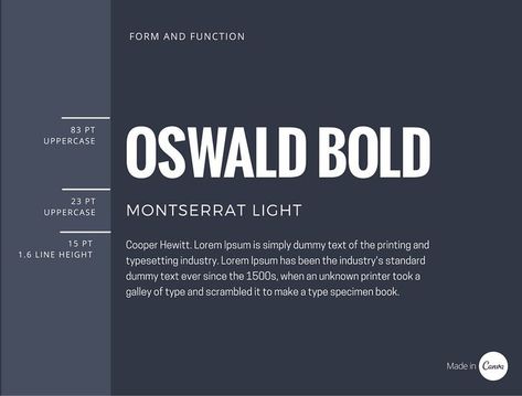 Pairing fonts Montserrat Font Combinations, Oswald Font Pairing, Bold Font Pairings, Montserrat Font Pairing, Pairing Fonts, Contrast Background, Montserrat Font, Font Combination, Corporate Fonts