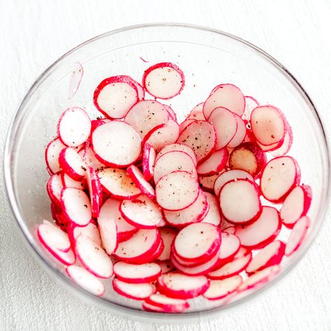 Air Fryer Radish Chips that are the perfect snack, appetizer or side dish. Serve them with my homemade ranch dressing to take them over the top. Paleo, Keto and Whole30. 7 NET CARBS per serving. Ranch Appetizers, Radish Chips, Roasted Radishes, Homemade Ranch Dressing, Homemade Ranch, Air Fryer Healthy, Net Carbs, Quick Snacks, Whole 30