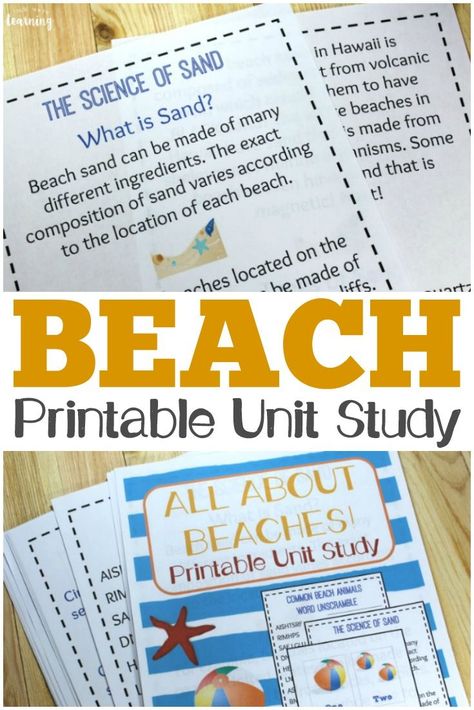 Beach Unit Study, Summer School Themes, Math Language, Science Unit Studies, Ocean Ideas, Summer Homeschool, Unit Studies Homeschool, Boy School, Homeschool Lessons