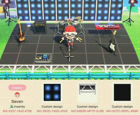 Animal Crossing Music, Stage Backdrop Design, Ac New Leaf, Outdoor Stage, Qr Codes Animal Crossing, Light Backdrop, Acnh Ideas, Animal Crossing Villagers, Animal Crossing Pocket Camp