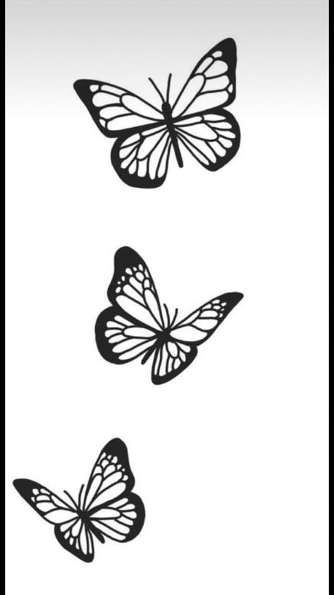 Beginner Butterfly Tattoo, Moth On Fire Tattoo, Three Butterflies Tattoo Arm, Flash Tattoo Butterfly, Butterfly Tattoo Stencil Design, Easy Butterfly Tattoo, Butterfly Png Black, Mariposas Tattoo, Butterflies Stencil