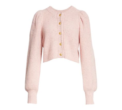 Blouson Sleeve, Cashmere Cardigan, Cashmere, Pink, Beauty