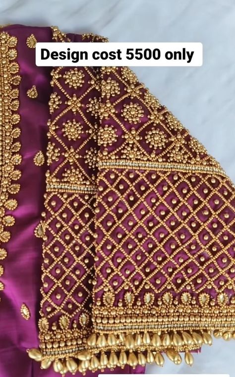 Aari Work Blouse With Rate, 3000 Rs Aari Work Design, Hand Aari Work Design, Bridal Aari Work Blouse Designs, Bridal Blouse Design, Magam Work Designs, Crewel Embroidery Patterns, Aari Design, Fabric Paint Diy