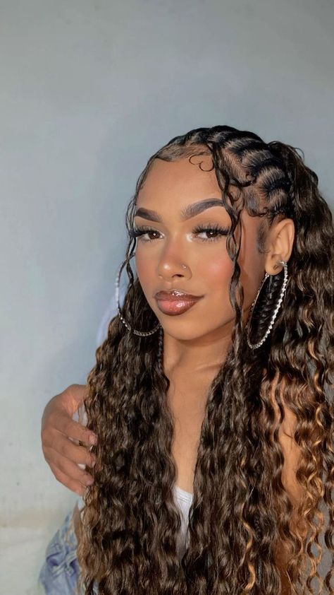 Hairstyles Goddess Braids, Blue And Black Braids, Gemini Hair, Venus Of Willendorf, Short Box Braids Hairstyles, Goddess Braids Hairstyles, Braided Cornrow Hairstyles, Braids Hairstyles Pictures, Cute Box Braids Hairstyles