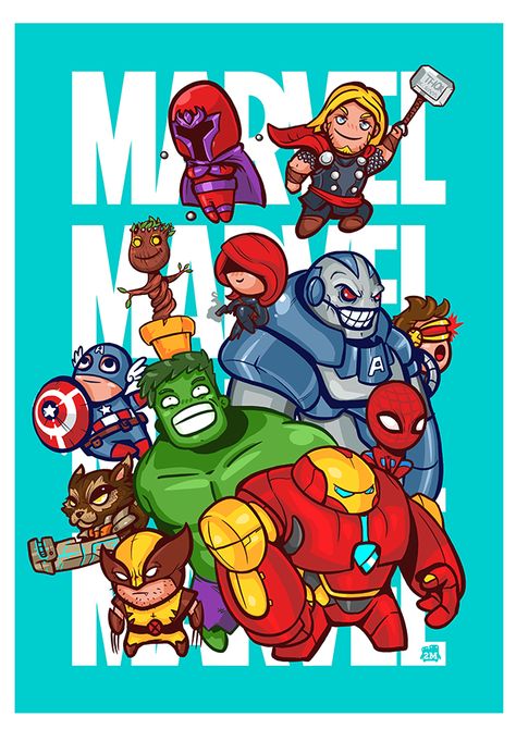 Posters: Marvel Tribute Marvel Tribute, Happy Birthday Doodles, Baby Marvel, Avengers Cartoon, Birthday Doodle, Baby Superhero, Spaider Man, Marvel Kids, Tees Design