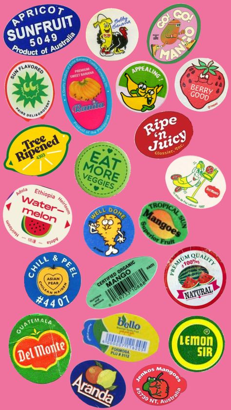 #maximalistcollage #fruit #stickers Fruit Stickers, Paper Bag Design, Scrapbook Printing, Brand Assets, Free Stickers, Sticker Book, Graphic Design Inspiration, Design Inspo, Your Aesthetic