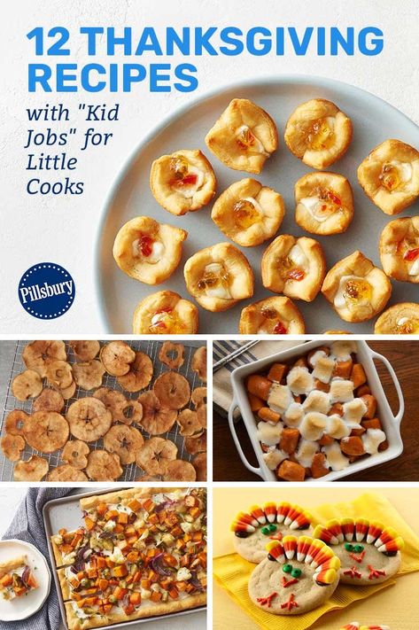 Thanksgiving Fun Food Ideas For Kids, Thanksgiving Kid Breakfast, Thanksgiving Kid Appetizers, Thanksgiving Apps For Kids, Kids Cooking Recipes Thanksgiving, Thanksgiving Prep, Easy Thanksgiving Recipes, Pillsbury Recipes, Thanksgiving Appetizers