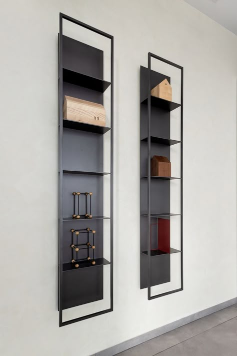 Porro Spa | News | Events | Porro @ Soulstory Mumbai Industrial Modern Storage, Modern Wall Shelves Metal, Storage Wall Industrial, Modern Wood And Metal Shelves, Wood And Metal Shelves Wall Units, Modern Wall Shelves, Mid Modern House, Industrial Furniture Design, Carpentry And Joinery