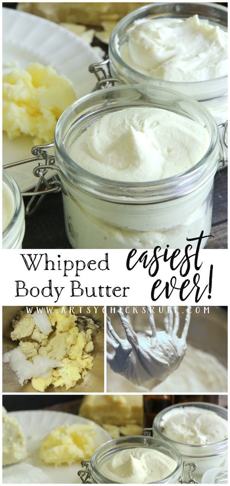 Easy Whipped Body Butter Recipe Spa Science, Body Butter Recipe Whipped, Whipped Body Butter Recipe, Diy Body Butter Recipes, Body Butter Recipe, Whipped Lotion, Diy Lavender, Homemade Body Butter, Lavender Body Butter