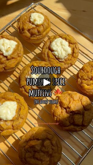 1.3K views · 19 reactions | Sourdough discard Pumpkin spice muffins | Healthy sourdough treats  These pumpkin spice muffins have no added sugar and are naturally sweetened by pure maple syrup. This makes them not overly sweet and a great breakfast option!  #sourdoughdiscardrecipe #sourdoughdiscard #healthyfallrecipes #sourdough #sourdoughtips #sourdoughstarter  #activestarter #sourdoughscoring #sourdoughbaker #sourdoughbakery #sourdoughtutorial #sourdoughtipsandtricks #sourdoughbread #sourdoughhowto #beginnersourdough #sourdoughbeginner #sourdoughforbeginners #sourdoughbaking #allaboutsourdough #breadmaking #doughrecipe #bakingtips #homemadebread #muffinrecipe #sourdoughrecipe #SourdoughDiscardMuffins | Muscle Momma Sourdough | Muscle Momma Sourdough · Original audio Sourdough Discard Pumpkin, Sourdough Pumpkin, Muffins Healthy, Pumpkin Cream Cheese Muffins, Cream Cheese Topping, Spice Muffins, Pumpkin Spice Muffins, Fall Recipes Healthy, Pumpkin Cream Cheeses