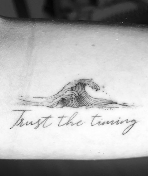 Trust The Timing Tattoo, Sea Wave Tattoo, Trust The Timing, Balance Tattoo, Wave Tattoo, Sea Wave, Waves Tattoo, Sea Waves, Skin Art