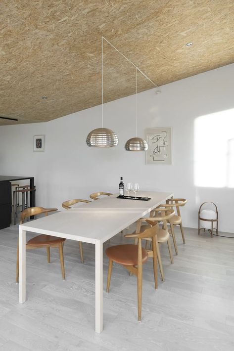 Small Loft Apartments, Osb Plywood, Plywood Ceiling, Stockholm Archipelago, Weekend Home, Open Ceiling, Farmhouse Renovation, Light Hardwood, Light Hardwood Floors