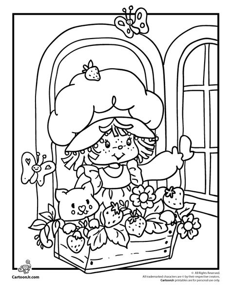 Strawberry Shortcake Coloring Pages, Color By Number Printable, Strawberry Shortcake Characters, Summer Coloring Pages, Vintage Strawberry Shortcake, Cartoon Coloring Pages, Cute Coloring Pages, Colouring Books, Coloring Book Pages