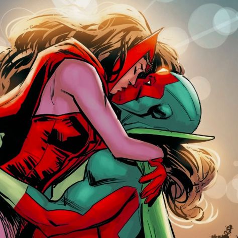 Wanda And Vision Matching Pfp, Vision X Wanda, Vision Comic Icons, Wanda And Vision Tattoo, Wanda X Vision Fanart, Wanda And Vision Aesthetic, Wanda And Vision Comics, Wanda And Vision Fanart, Wanda Tattoo