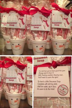 Snowman Soup! Use a styrofoam cup, a pack of hot chocolate, mini marshmallows… Candy Bar Bouquet, Tradition Christmas, Christmas Classroom Treats, Diy Christmas Gifts For Friends, Snowman Soup, Hot Chocolate Gift, Inexpensive Christmas Gifts, Inexpensive Christmas, Easy Diy Christmas Gifts