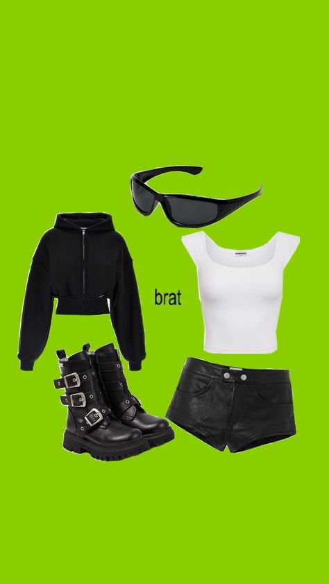 brat basic costume Brat Costume Ideas, Brat Themed Outfit, Brat Halloween Costume, Brat Inspired Outfits, Brat Outfits Ideas, Charli Xcx Aesthetic Brat Outfits, Brat Concert Outfit, Brat Aesthetic Outfit, Brat Costume