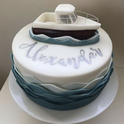 Fishing Boat Cakes For Men, Boat Cakes For Boys, Boat Cakes For Men, Boat Cake Ideas, Fishing Boat Cake, Boat Birthday Cake, Boat Diaper Cake, Nautical Cakes, Fisherman Cake