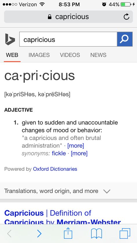 Capricious- given to sudden and unaccountable changes in mood or behavior. Word Origins, Writing Stuff, Book Writing Tips, Book Writing, Video New, Writing Tips, Writing A Book, Writing, Books